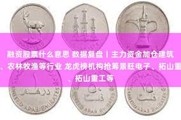 融资股票什么意思 数据复盘丨主力资金加仓建筑装饰、农林牧渔等行业 龙虎榜机构抢筹景旺电子、拓山重工等