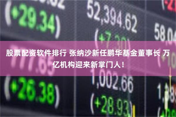 股票配资软件排行 张纳沙新任鹏华基金董事长 万亿机构迎来新掌门人！