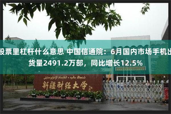 股票里杠杆什么意思 中国信通院：6月国内市场手机出货量2491.2万部，同比增长12.5%