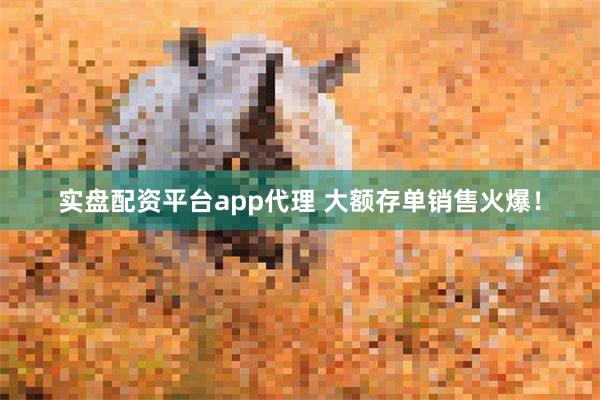 实盘配资平台app代理 大额存单销售火爆！